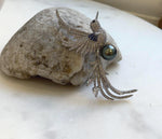 Elly’s Tahitian peacock hunter Ocean Pearl Bird Brooch pendant 2in1: Extreme luster mirrored, 10.5mm, 6.5x6cm, no chain. gift for her