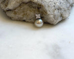 Elly’s 10.2mm Ivory Beige Tahitian Pearl pendant: Extreme luster mirrored, 1.5cm high, S925 silver minimalist pendant chain set. gift for her anniversary