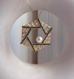 Elly’s White Pearl Vintage Brooch Pendant 2in1: Extreme luster mirrored,  8.2mm, 4.5cm dia. gift for her