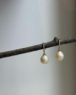 Elly’s 10mm Genius South sea golden carved ocean Pearls Earrings hooks:Extreme luster, 2.4cm high, S925 silver cool earrings.good quality ocean golden pearls earrings hooks for her