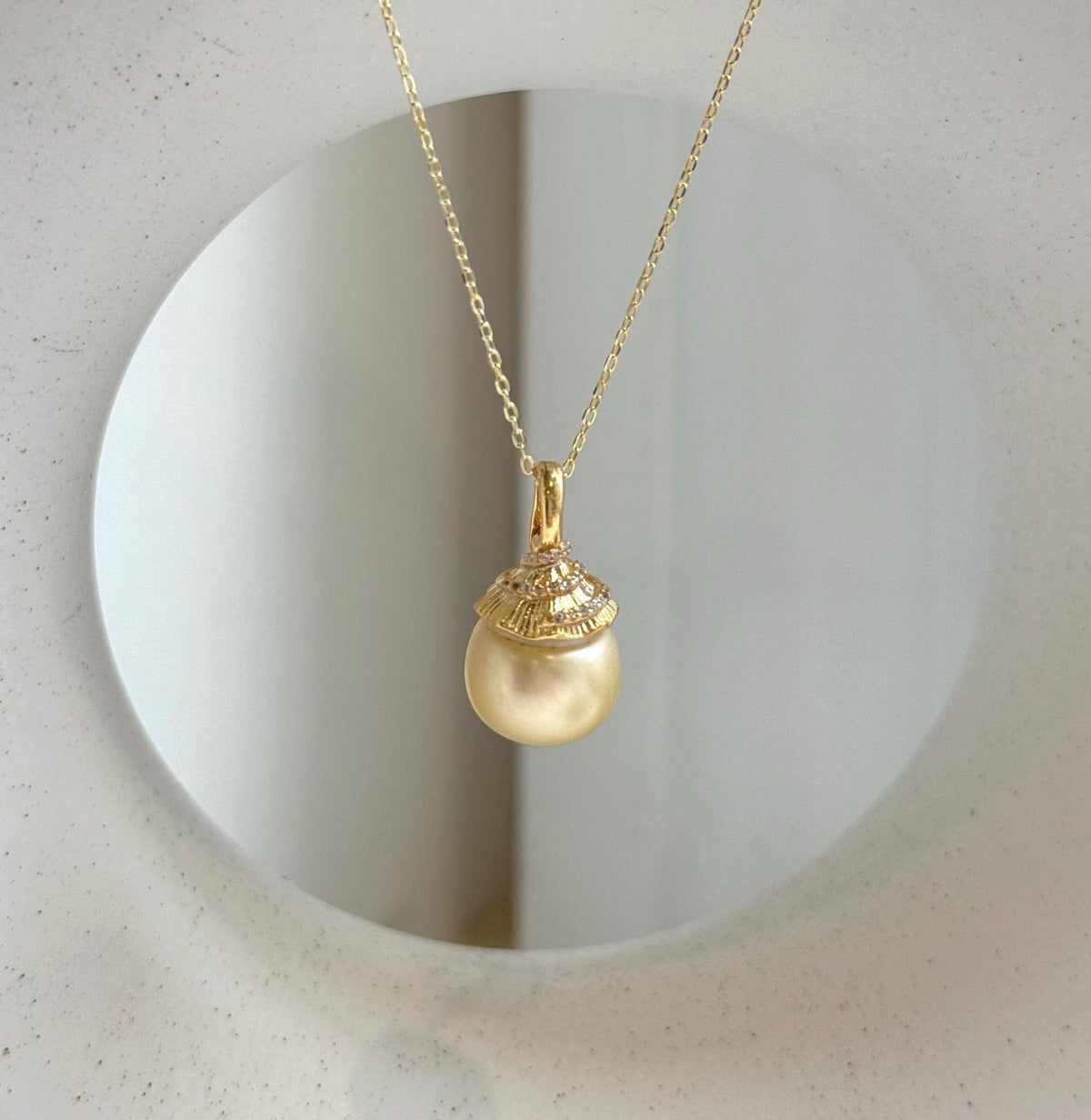 Elly’s 12mm South sea light golden ocean pearl Pendant: Extreme luster, 2.2cm high, s925 silver minimalist pendant. golden pearl pendant gift for her