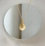 Elly’s 12mm South sea light golden ocean pearl Pendant: Extreme luster, 2.2cm high, s925 silver minimalist pendant. golden pearl pendant gift for her