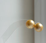 Elly’s 12.4mm Genius natural South sea ultra golden ocean Pearls Earrings studs: Extreme luster, S925 silver minimalist earrings studs. gift for her anniversary