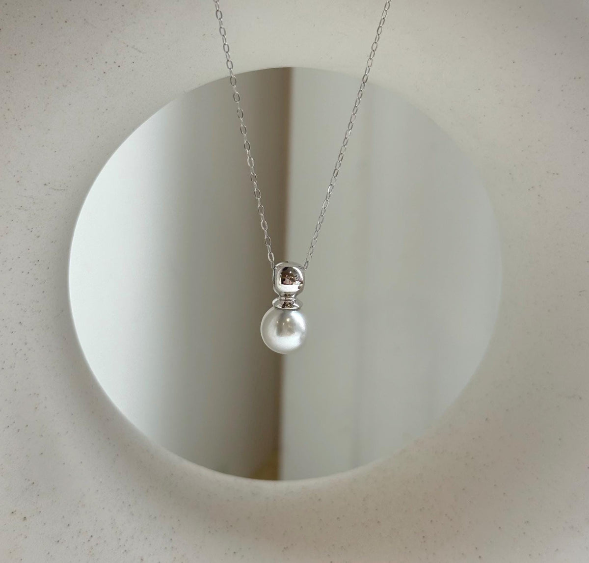 Elly’s 8.2mm Geniu Akoya blue silver ocean pearl Pendant: Extreme luster mirrored, s925 silver minimalist pendant. gift for her