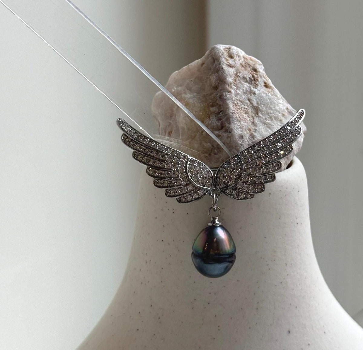 Elly’s Tahitian peacock green Ocean Pearl Vintage Brooch pendant 2in1: Extreme luster mirrored, 9.2mm, 4x3.7cm, gift for her birthday