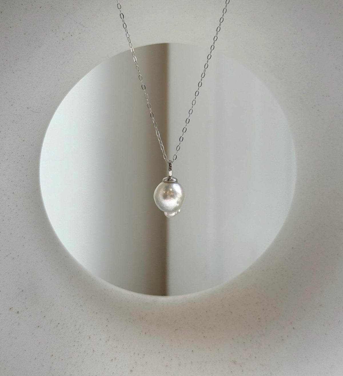 Elly’s 8.6mm Geniu Akoya blue silver ocean tail pearl Pendant: Extreme luster, 1.6cm high, s925 silver minimalist pendant. gift for her
