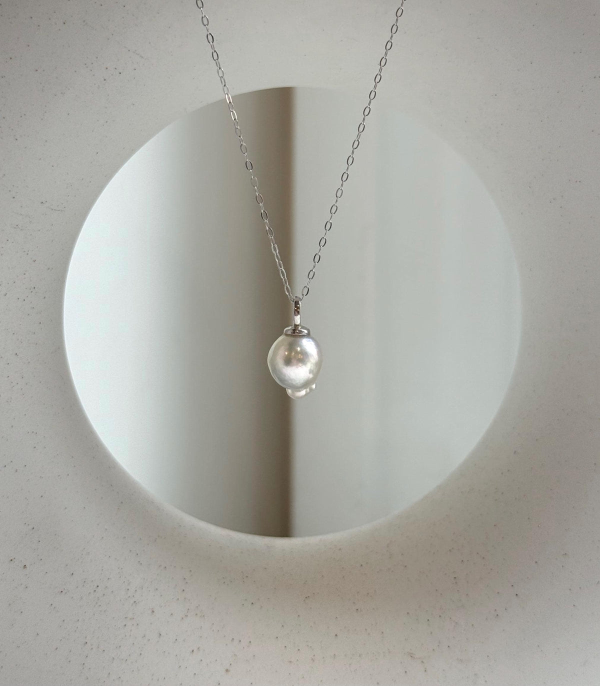 Elly’s 8.6mm Geniu Akoya blue silver ocean tail pearl Pendant: Extreme luster, 1.6cm high, s925 silver minimalist pendant. gift for her