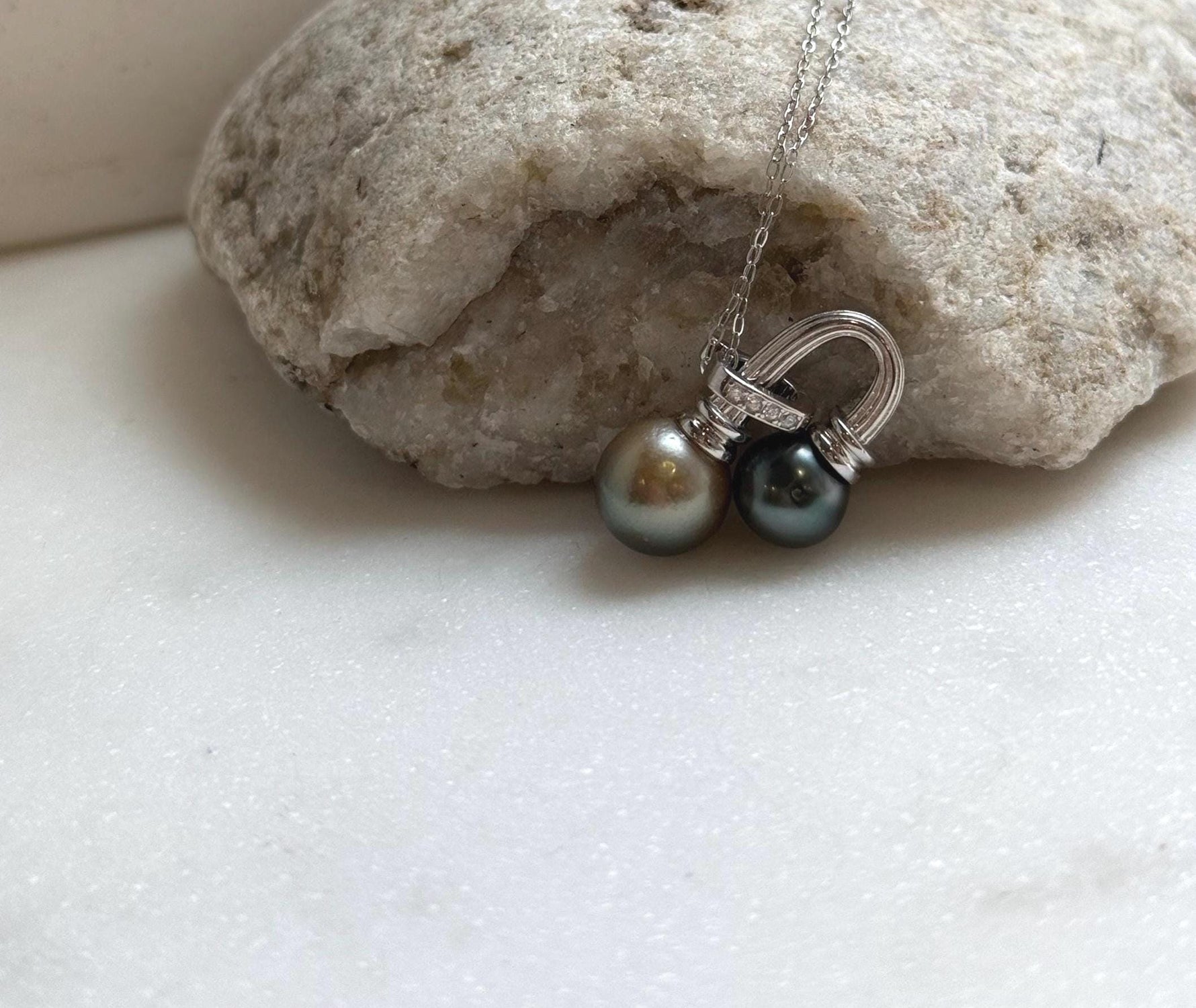 Elly’s 8.7-10.1mm Genius Tahitian platinum olive ocean pearls Pendant: Extreme luster mirrored, 1.6cm high, s925 silver minimalist pendant. gift for her birthday