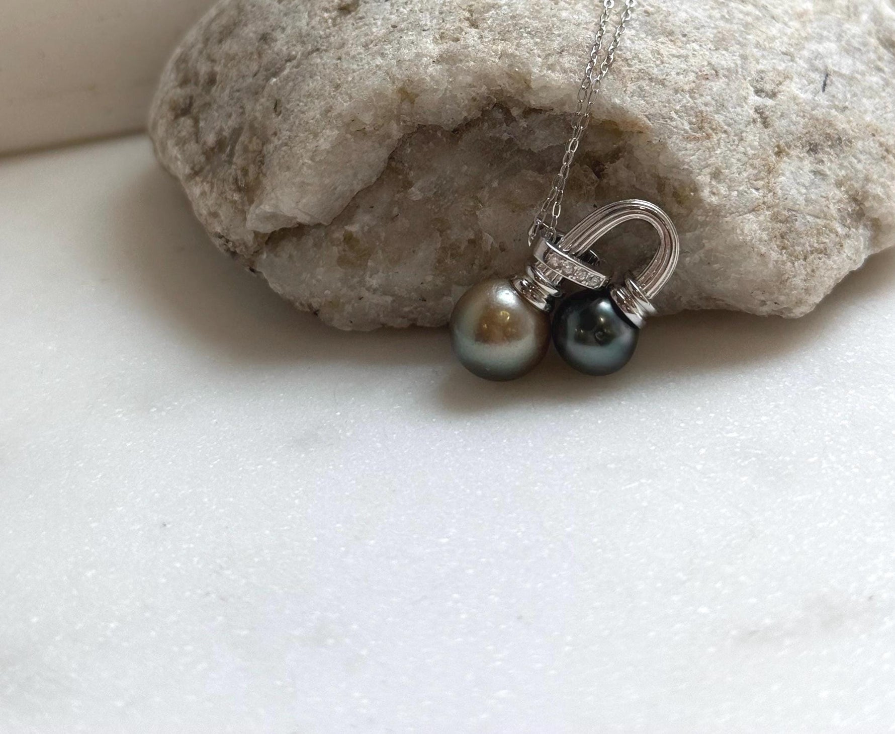 Elly’s 8.7-10.1mm Genius Tahitian platinum olive ocean pearls Pendant: Extreme luster mirrored, 1.6cm high, s925 silver minimalist pendant. gift for her holiday