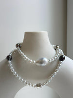 Elly’s Australian white Tahitian ocean pearls necklace: Extreme luster mirrored, to 12.5mm, s925 silver necklace.gift for her holiday