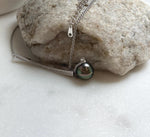 Elly’s 10.2mm Genius Tahitian peacock green ocean pearl Pendant: Extreme luster mirrored, to 20”, s925 silver minimalist pendant chain set.