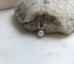 Elly’s 8.3mm Extreme luster Akoya blue silver Ocean Pearl s925 silver beads pendant Necklace chain set.