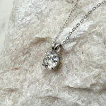D/VVS1 Flawless Moissanite Pendant | 2ct/8mm Round Brilliant Cut Dainty Necklace | Solid S925 Silver Jewelry