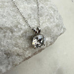 D/VVS1 Flawless Moissanite Pendant | 2ct/8mm Round Brilliant Cut Dainty Necklace | Solid S925 Silver Jewelry