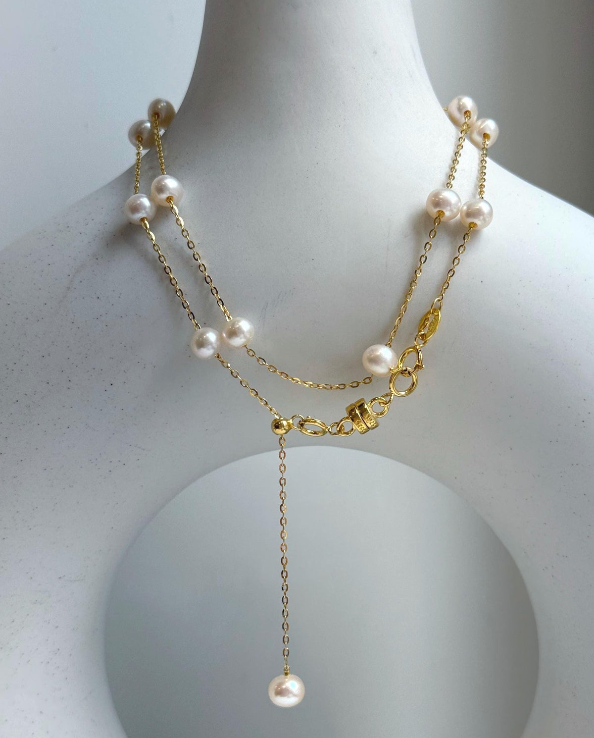 Elly’s 16pcs Freshwater Ivory small pearls Satellite Necklace: Extreme luster mirrored, 4.9-5.5mm, S925 silver satellite necklace, to 18.1”, pearl necklace gift for her birthday