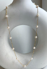 Elly’s 16pcs Freshwater Ivory small pearls Satellite Necklace: Extreme luster mirrored, 4.9-5.5mm, S925 silver satellite necklace, to 18.1”, pearl necklace gift for her birthday