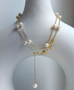 Elly’s 16pcs Freshwater Ivory small pearls Satellite Necklace: Extreme luster mirrored, 4.9-5.5mm, S925 silver satellite necklace, to 18.1”, pearl necklace gift for her birthday