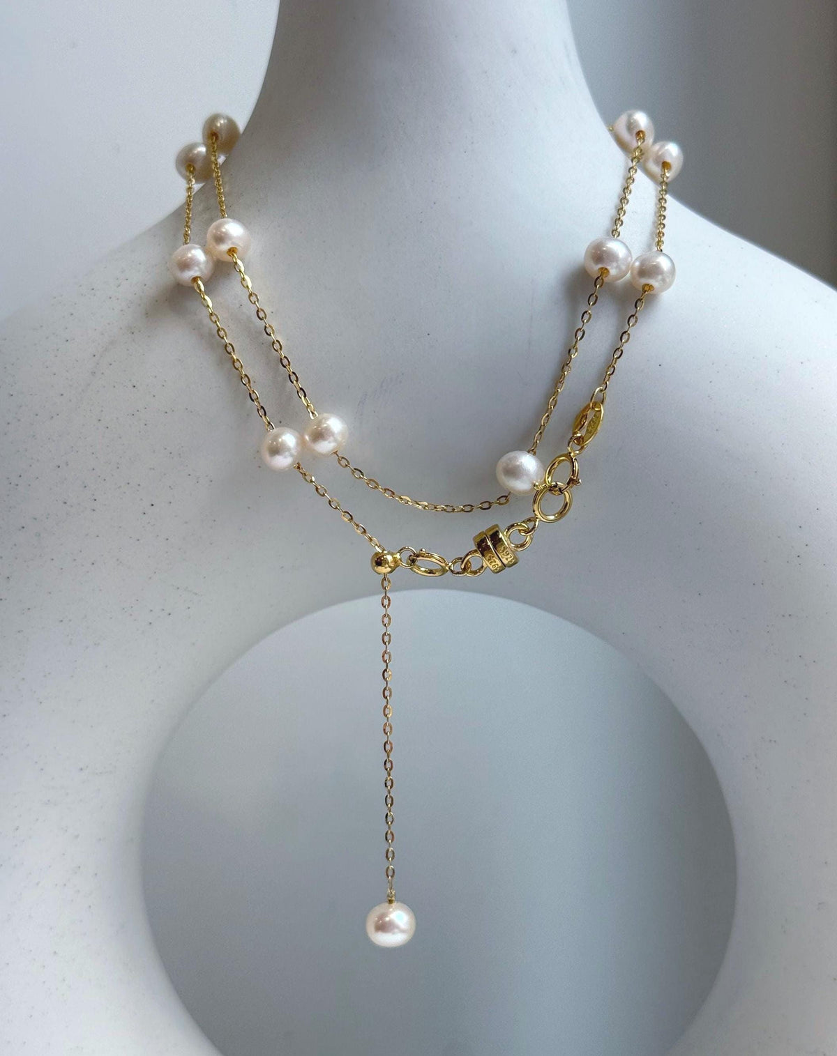 Elly’s 16pcs Freshwater Ivory small pearls Satellite Necklace: Extreme luster mirrored, 4.9-5.5mm, S925 silver satellite necklace, to 18.1”, pearl necklace gift for her birthday