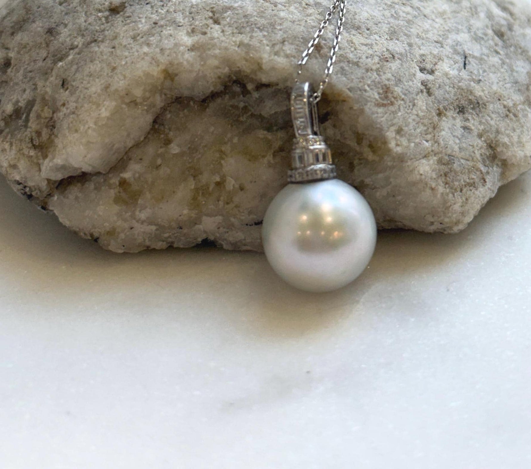 Elly’s 15mm Huge Edison Blue silver Pearl Pendant: Strong luster, 2.7cm, s925 silver minimalist pendant necklace set. gift for her daily office huge pearl pendant