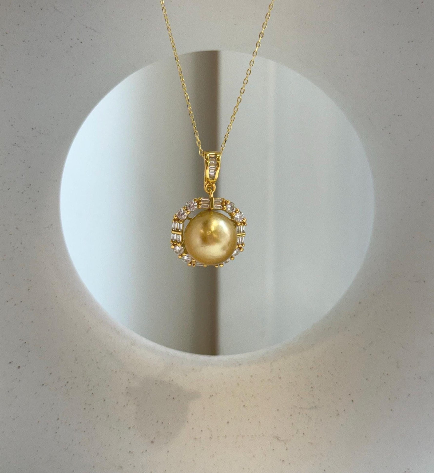 Elly’s 12mm South Sea deep Tea gold Ocean Pearl pendant: Extreme luster mirrored, 2.1cm high, S925 silver pendant chain set. gift for her anniversary