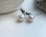 Elly’s 10.9mm Edison white Pearls Earrings: Extreme luster Mirrored, 2.4cm high, S925 silver minimalist earrings. gift for her daily office earrings