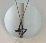 Elly’s 9.5mm Tahitian black ocean pearl Star pendant: Extreme luster mirrored, 2.6x3.8cm, S925 silver cool pendant chain set.