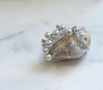 Elly’s 9pcs white pearls Moon Star brooch: Extreme strong luster mirrored, 2.5x3.6cm. gift for her