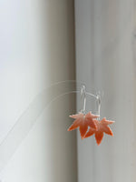 Elly’s Natural White Shell S925 silver vintage cool leaf earring hoops. 3.5cm high.