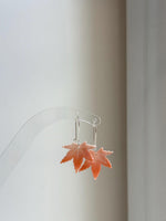 Elly’s Natural White Shell S925 silver vintage cool leaf unique earring hoops. 3.5cm high.