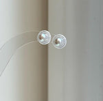 Elly’s 6.3mm Akoya ocean Natural Blue silver pearls earings: Extreme luster mirrored, s925 silver minimalist earrings studs.high quality daily office blue pearls earrings studs