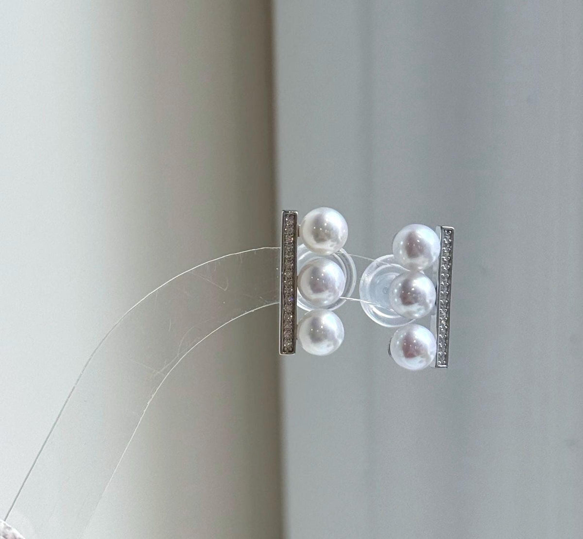Elly’s 6pcs 6-6.2mm White Pearls Earrings: Extreme luster Mirrored, S925 silver earrings studs. Gift for her