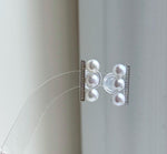 Elly’s 6pcs 6-6.2mm White Pearls Earrings: Extreme luster Mirrored, S925 silver earrings studs. Gift for her
