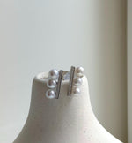 Elly’s 6pcs 6-6.2mm White Pearls Earrings: Extreme luster Mirrored, S925 silver earrings studs. Gift for her