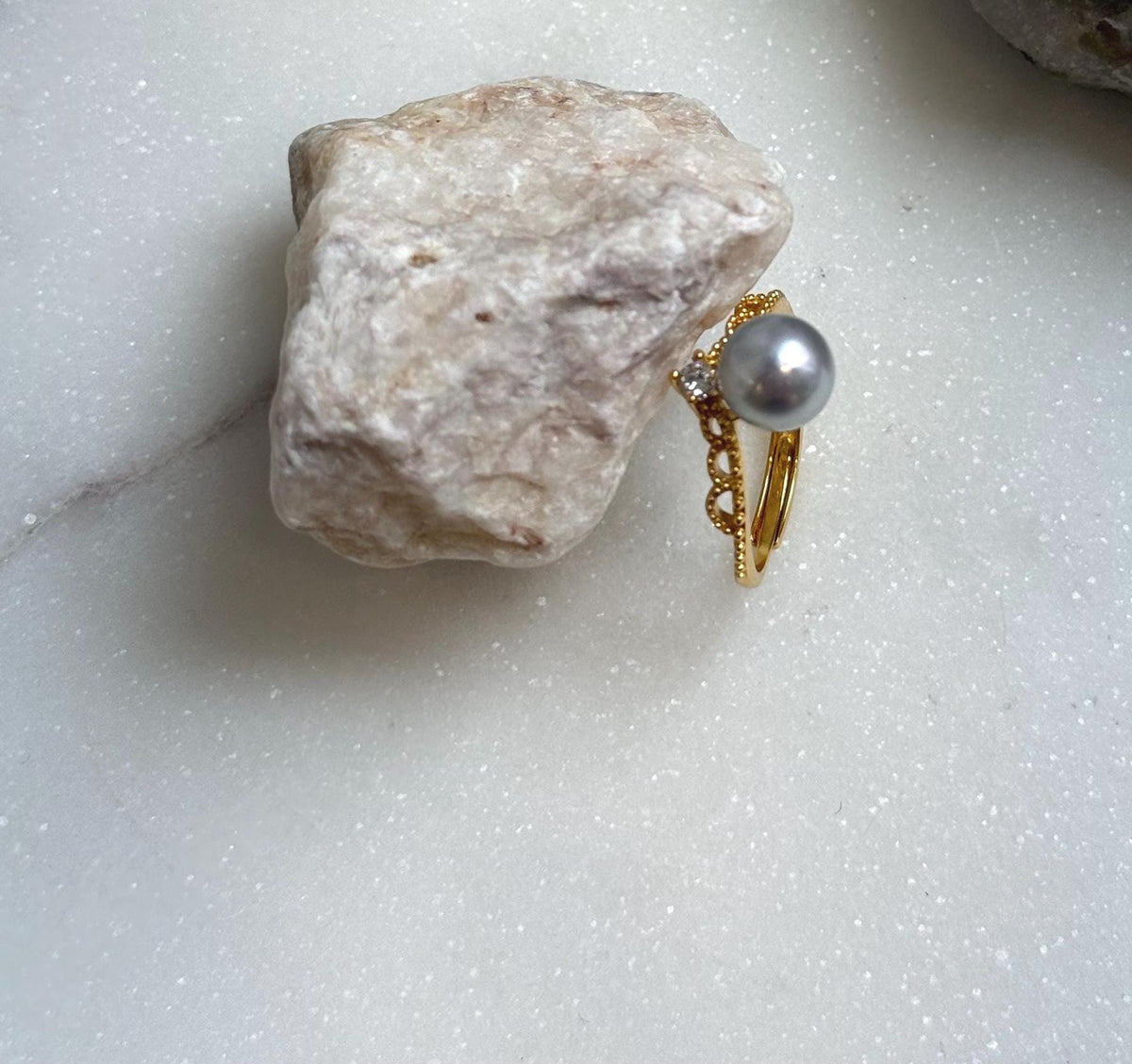 Elly’s 7.3mm Akoya blue silver ocean pearl Ring: Extreme luster mirrored, s925 silver adjustable ring. Pearl Jewelry Idea. gift for her