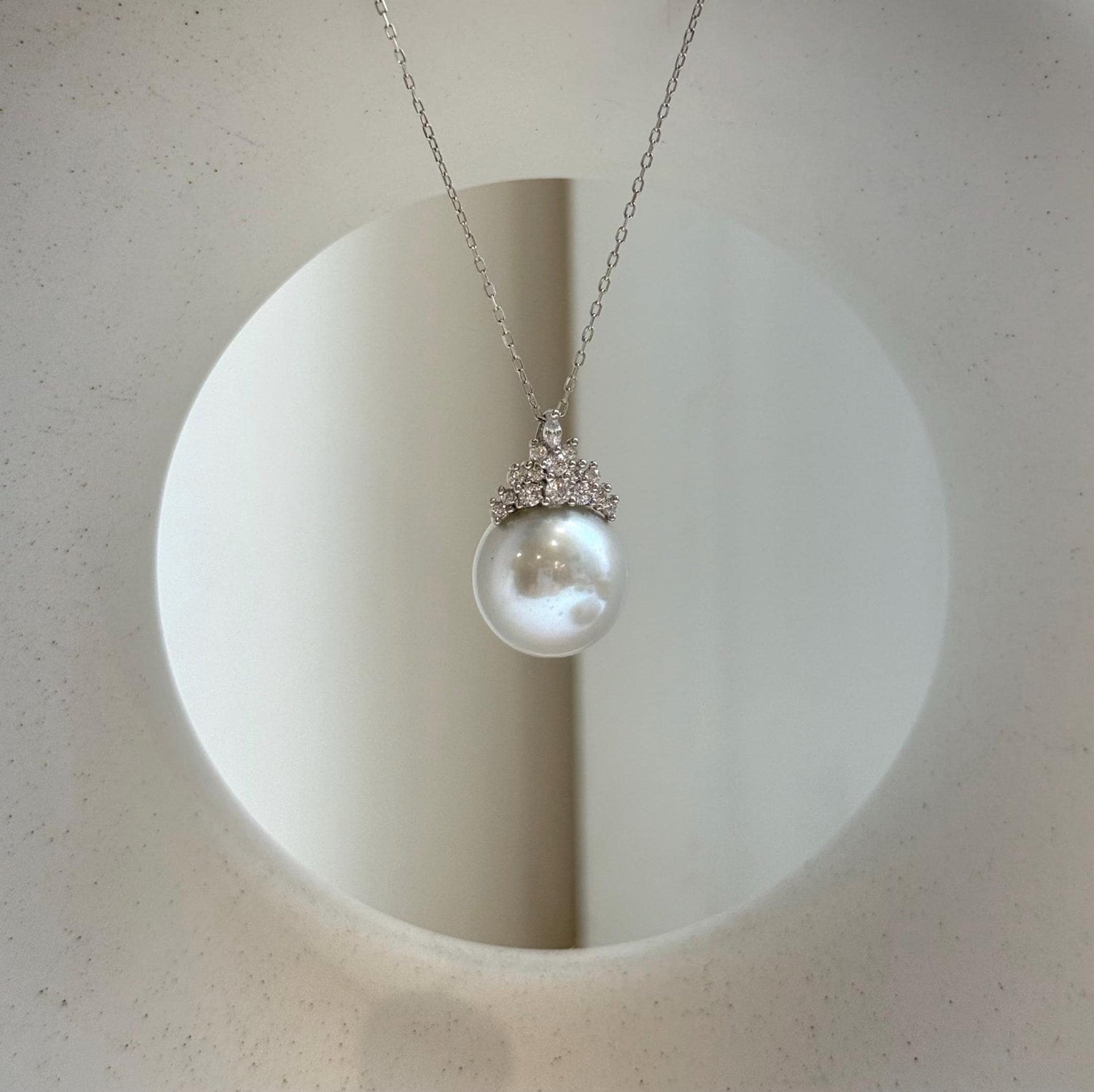Elly’s 14.1mm Huge Edison Blue silver Pearl princess Pendant: Extreme luster, 2.2cm, s925 silver minimalist pendant necklace set. gift for her