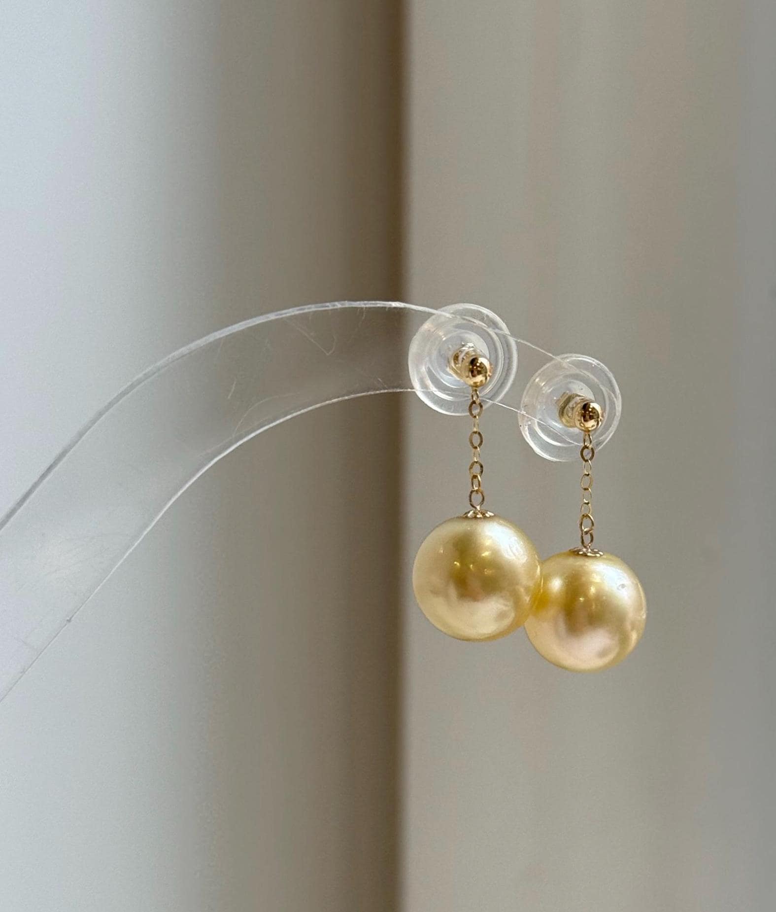 Elly’s Au750 18K gold South sea golden ocean pearls Earrings: Extreme luster mirrored, 11.1mm, 2.1cm,18k real gold earrings chandeliers. real gold pearls golden earrings high quality elegant gift for her birthday