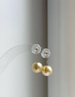 Elly’s Au750 18K gold South sea golden ocean pearls Earrings: Extreme luster mirrored, 11.1mm, 2.1cm,18k real gold earrings chandeliers. real gold pearls golden earrings high quality elegant gift for her anniversary
