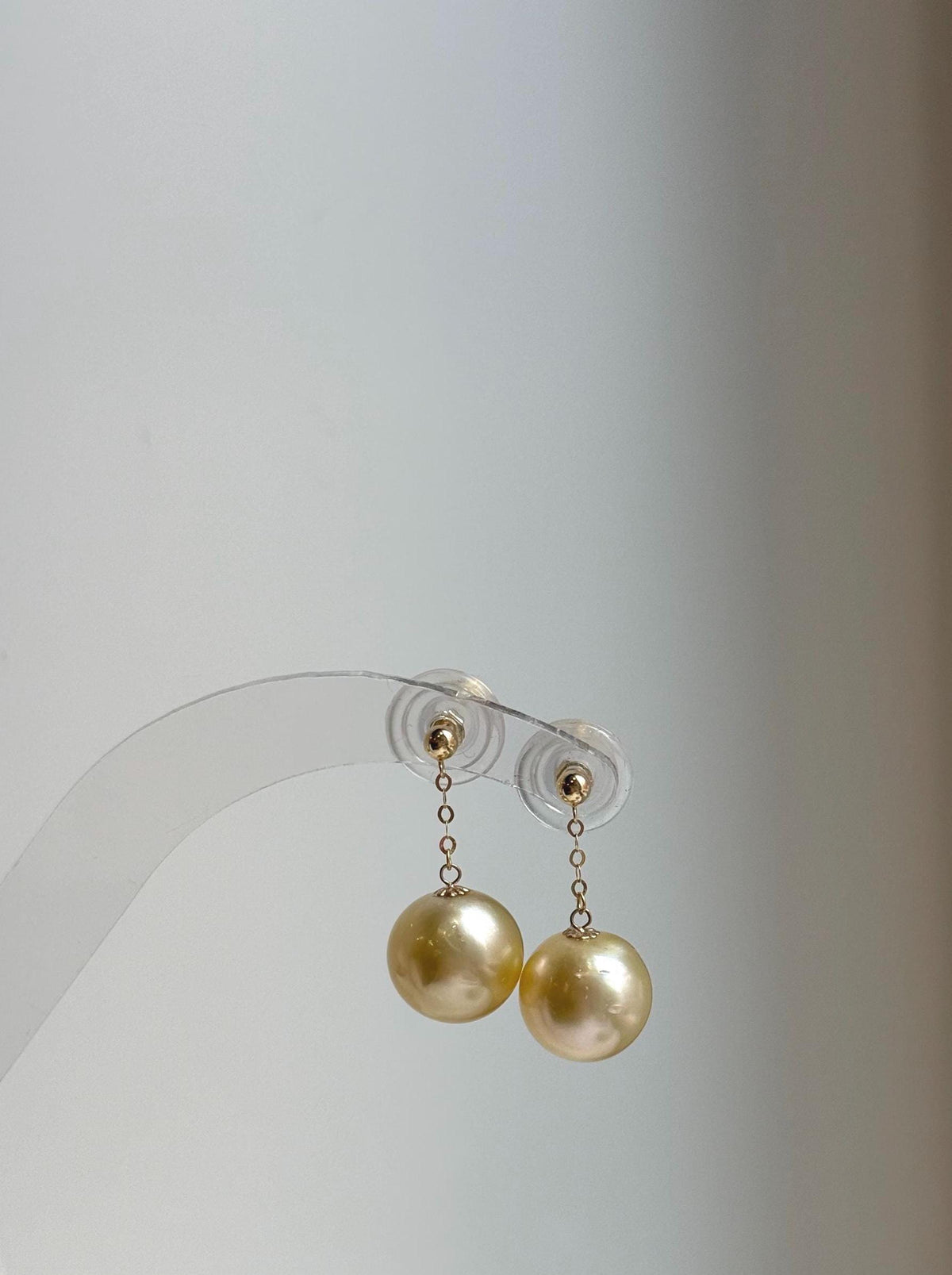 Elly’s Au750 18K gold South sea golden ocean pearls Earrings: Extreme luster mirrored, 11.1mm, 2.1cm,18k real gold earrings chandeliers. real gold pearls golden earrings high quality elegant gift for her holiday