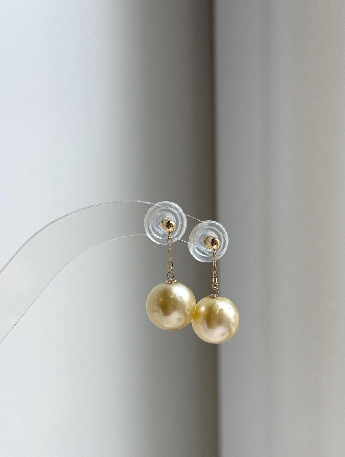 Elly’s Au750 18K gold South sea golden ocean pearls Earrings: Extreme luster mirrored, 11.1mm, 2.1cm,18k real gold earrings chandeliers. real gold pearls golden earrings high quality elegant gift for her statement