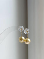 Elly’s Au750 18K gold South sea golden ocean pearls Earrings: Extreme luster mirrored, 11.1mm, 2.1cm,18k real gold earrings chandeliers. real gold pearls golden earrings high quality elegant gift for her statement