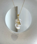 Elly’s Insale White Iridescent baroque pearl Pendant: Extreme luster, 19.4x27mm, 4cm high, S925 silver butterfly pendant. gift for her pendant