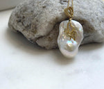 Elly’s Insale White Iridescent baroque pearl Pendant: Extreme luster, 19.4x27mm, 4cm high, S925 silver butterfly pendant. gift for her