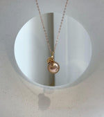 Elly’s 11.5mm Insale Edison Rose gold pearl Pendant: Extreme luster mirrored, 1.7cm high, S925 silver Gourd pendant. gift for her anniversary