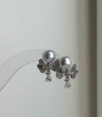 Elly’s Set of 8.6mm Akoya Ocean Pearls Earrings Studs and Jacket: Extreme luster Mirrored, 1.5x2cm, S925 silver Earrings jacket and studs.gift for her
