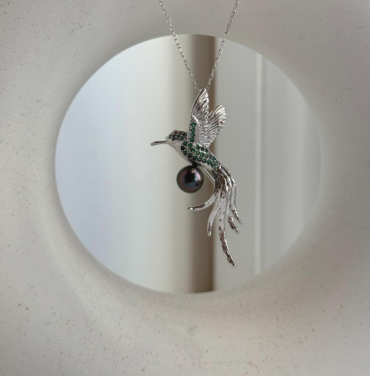 Elly’s Tahitian peacock hunter purple Ocean Pearl Bird Brooch pendant 2in1: Extreme luster mirrored, gift for her daily office brooch