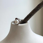 Elly’s 8.5mm Akoya off white ocean pearl Ring: Extreme luster mirrored, s925 silver adjustable ring. Pearl Jewelry Idea. Pearl Ring gift for her birthday