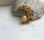 Elly’s South sea golden pearl Floral brooch pendant 2in1: Extreme luster mirrored, 11.3mm, 4x4.5cm.