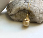 Elly’s 12.1mm South sea deep golden ocean pearl Pendant: Extreme luster, 2.2cm high, s925 silver minimalist pendant.