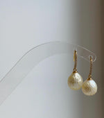 Elly’s 10mm Genius South sea golden carved ocean Pearls Earrings hooks:Extreme luster, 2.4cm high, S925 silver cool earrings.good quality ocean golden pearls earrings hooks for her birthday