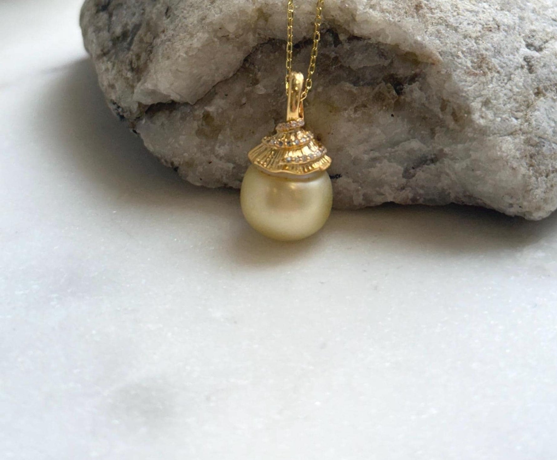 Elly’s 12mm South sea light golden ocean pearl Pendant: Extreme luster, 2.2cm high, s925 silver minimalist pendant. golden pearl pendant gift for her